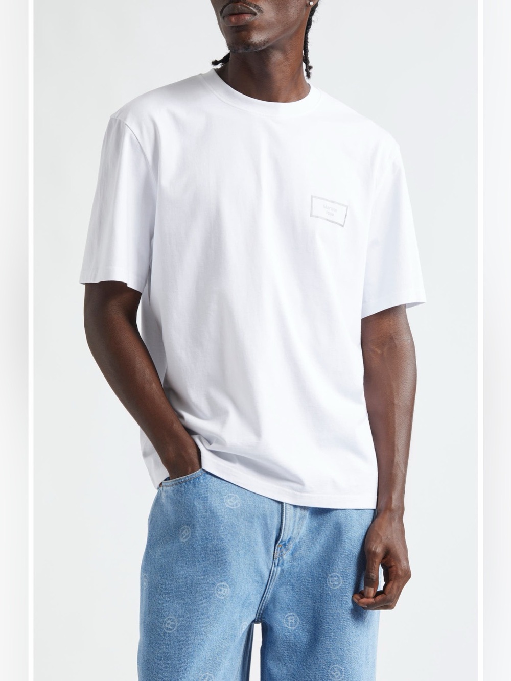Martine Rose Classic Box Logo Graphic T-Shirt White Size S NWT